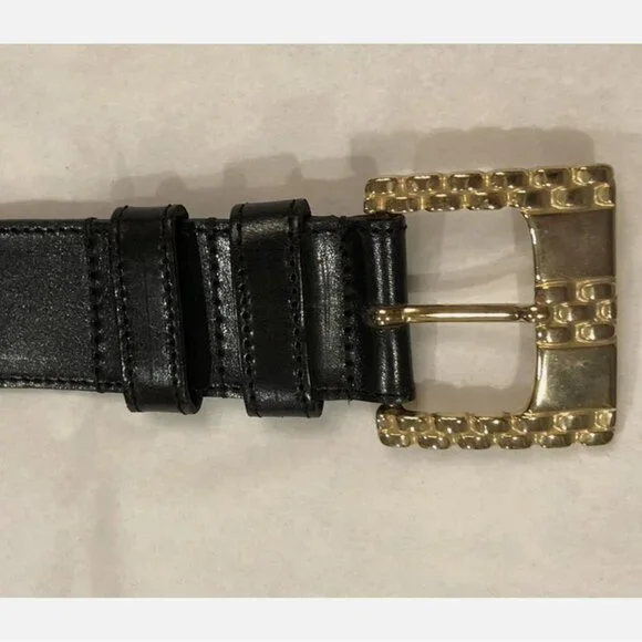 Barbieri Leather Gold Statement Belt display picture 2